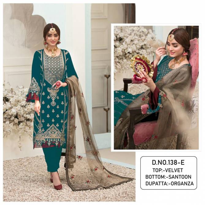 Kf 138 Festive Wear Embroidered Designer Wholesale Pakistani Suit Catalog